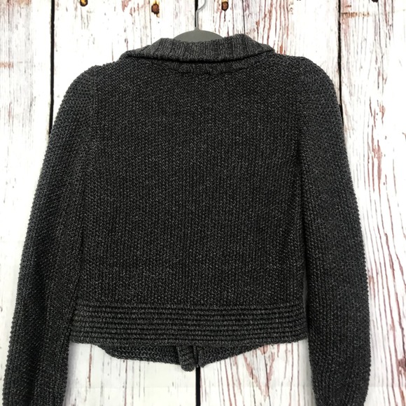 DNKY Jeans marled mix knitted asymmetrical zip up crop sweater cardigan - Picture 6 of 8